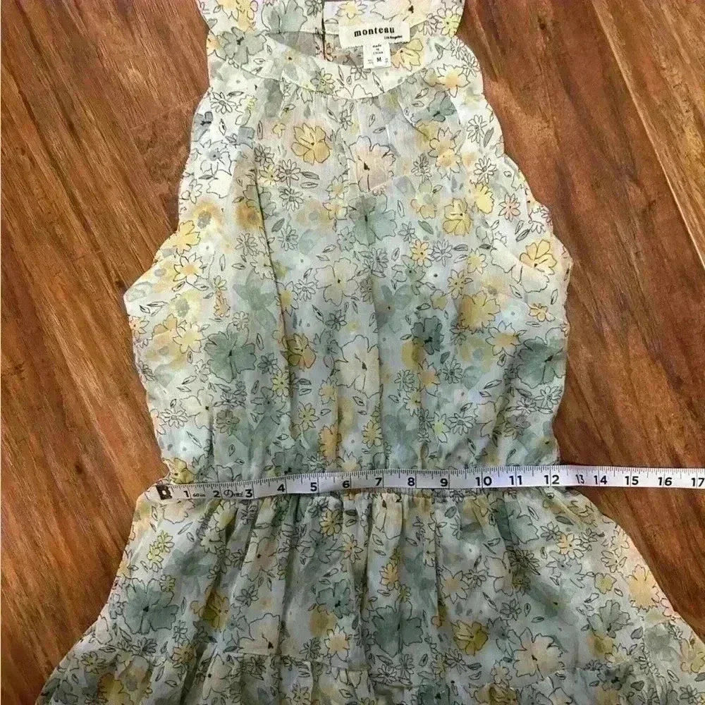 Girl’s Sleeveless Floral Print Dress Size Medium - Picture 8 of 9